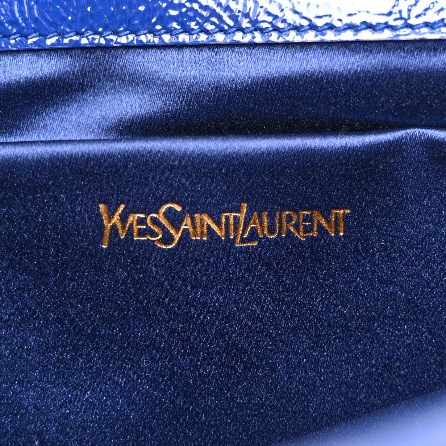 Textured Patent Monogram Large Belle De Jour Clutch Royal Blue