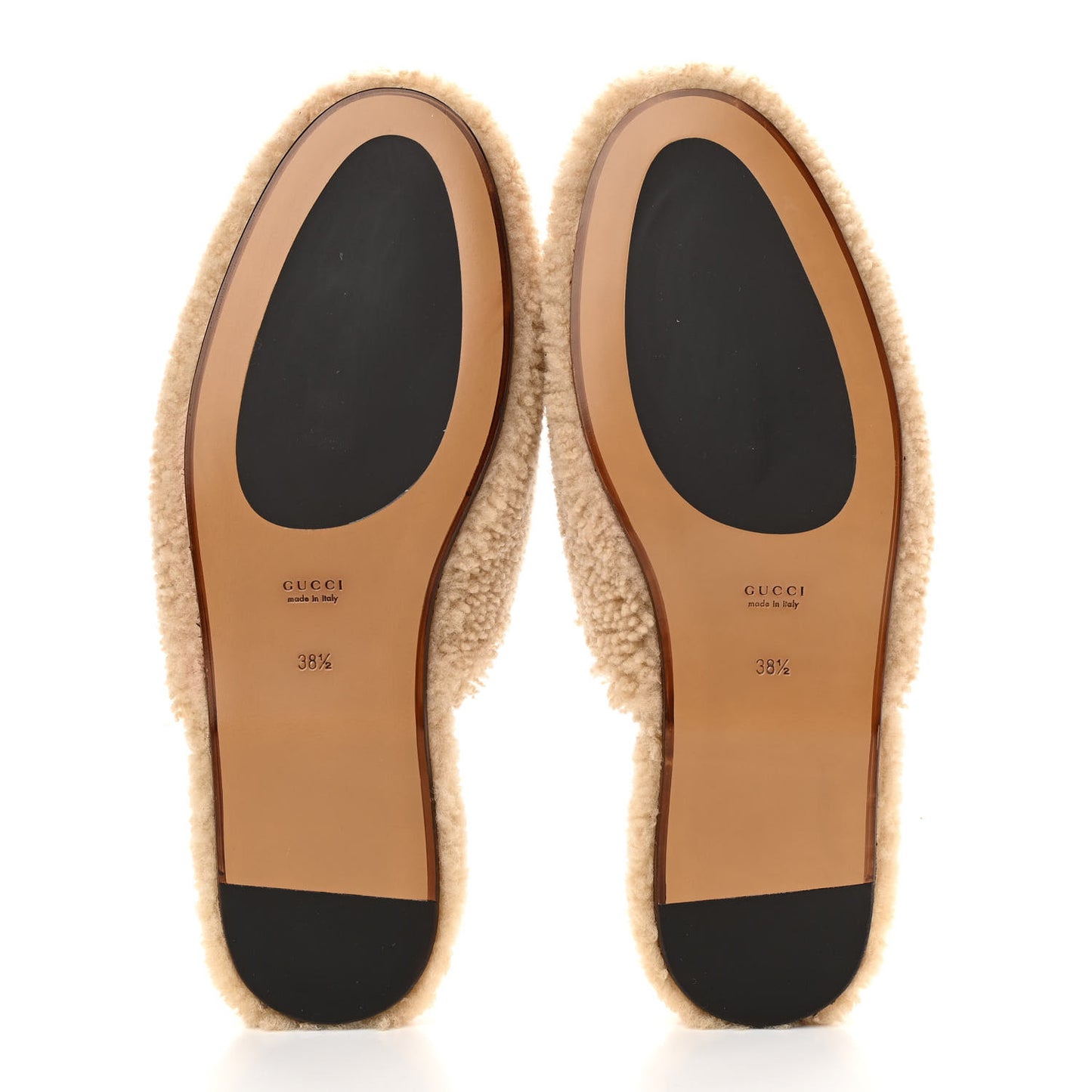Shearling Interlocking G Womens Eileen Slippers 38.5 Butterscotch Cocoa