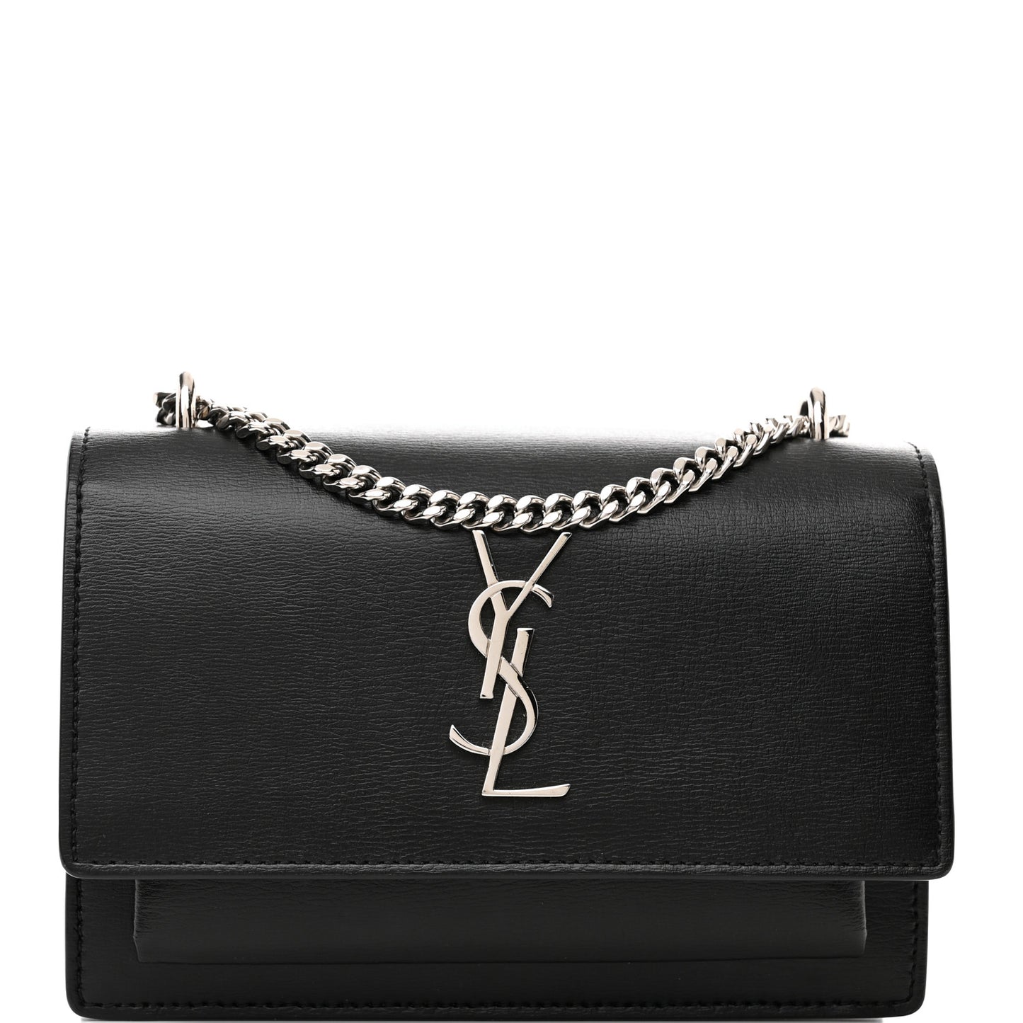 Calfskin Monogram Sunset Chain Wallet Black