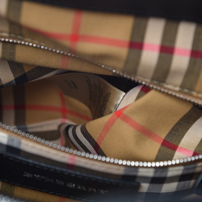 Burberry Derby Calfskin Medium Banner Tote Black 7 of 9