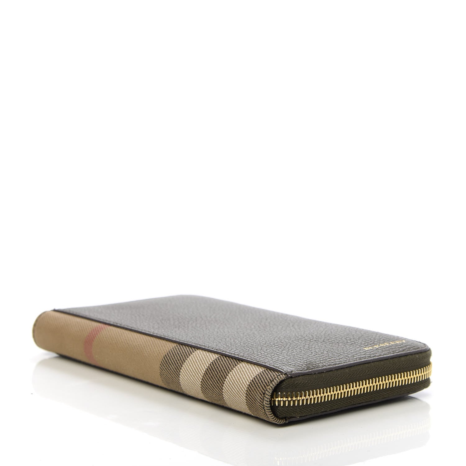 Burberry House Check Calfskin Renfrew Long Zip Around Wallet Green 4 of 7