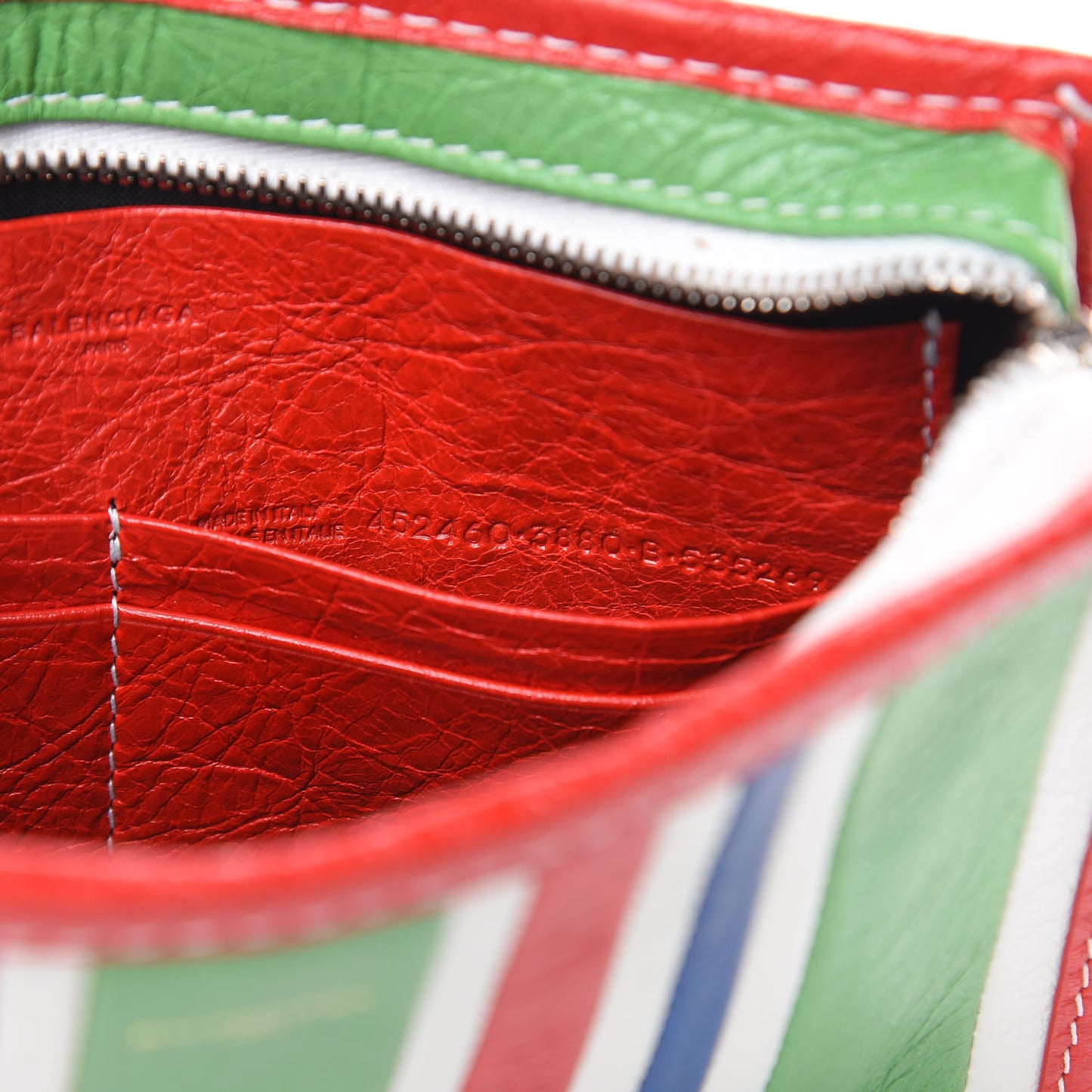 Veau Arena Multicolore Bazar Strap Clutch Green Blue Red White