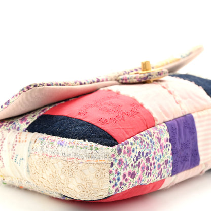 Chanel Fabric Patchwork Medium Flap Bag Pink 9 of 12