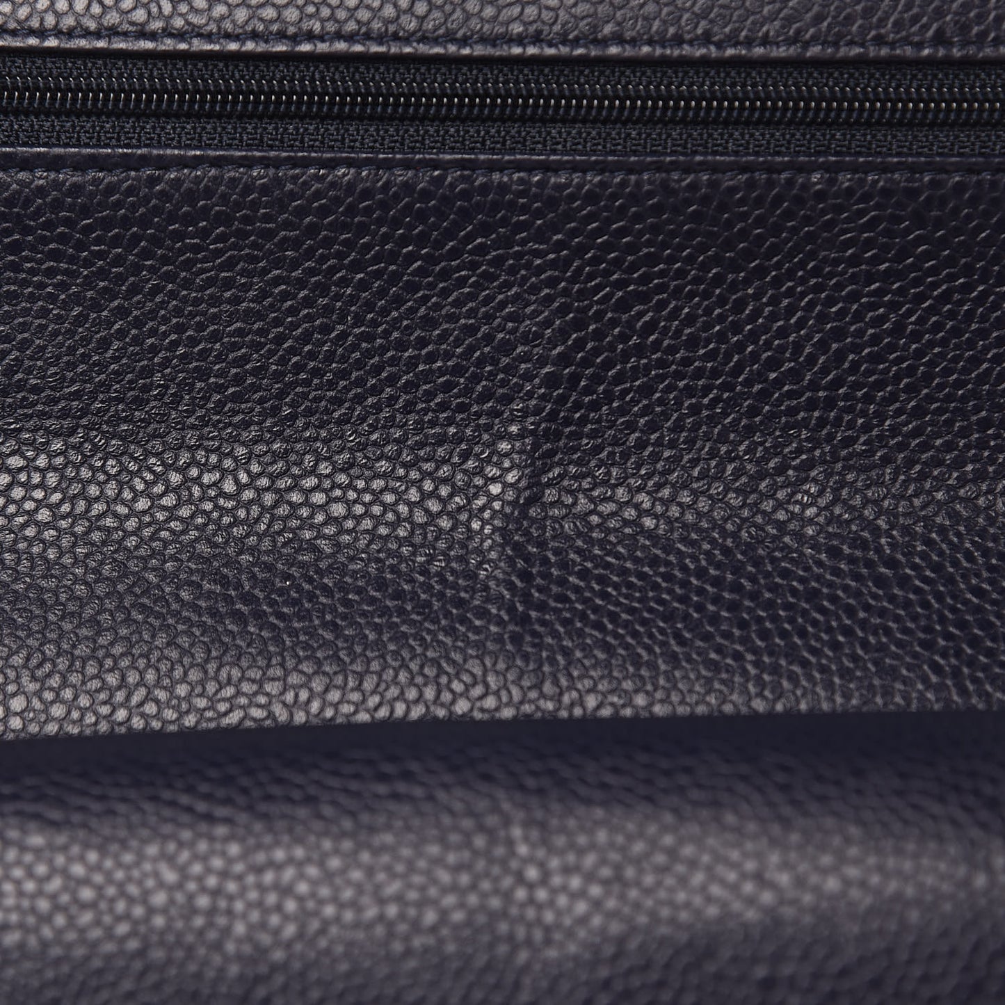 Caviar Quilted Medium Double Flap Dark Blue
