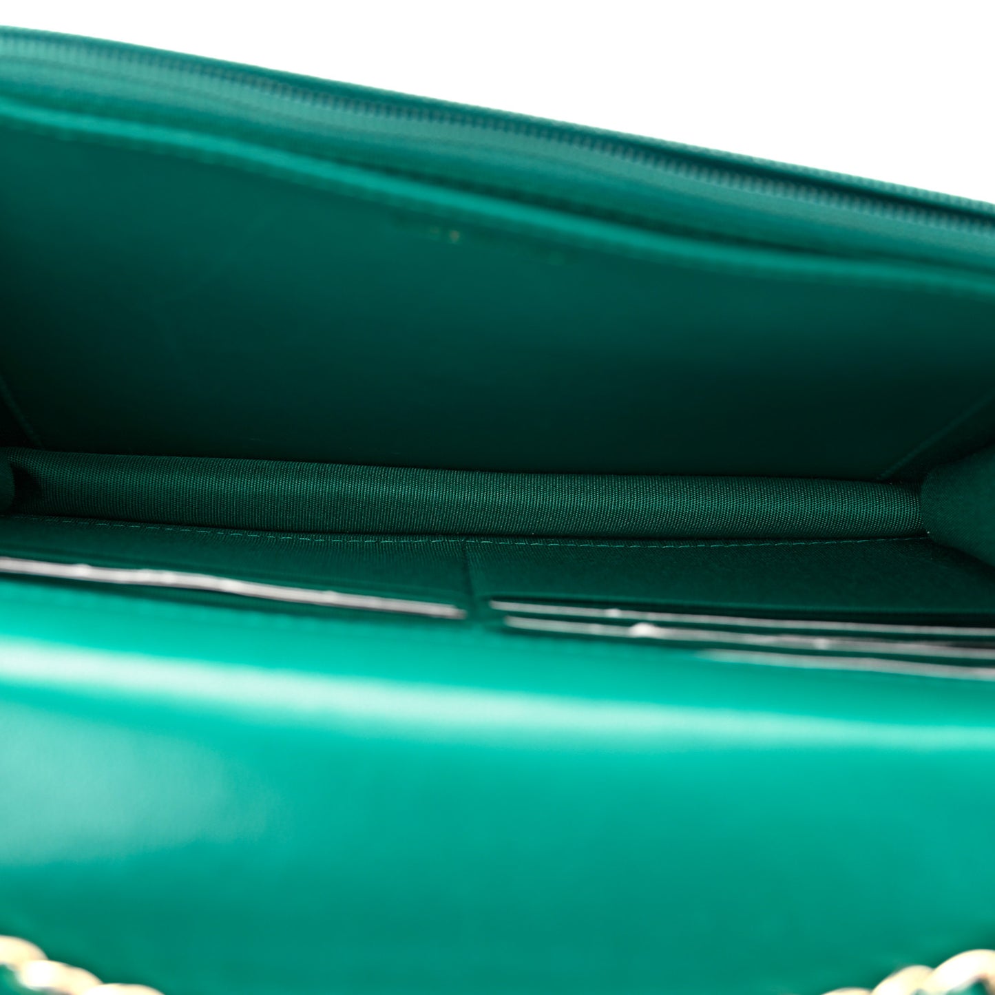 Lambskin Quilted Trendy CC Wallet On Chain WOC Green