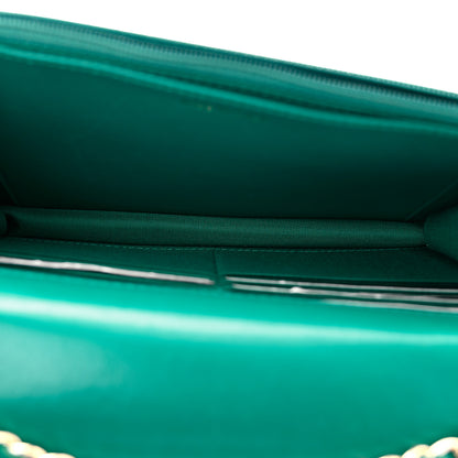 Chanel Lambskin Quilted Trendy CC Wallet On Chain WOC Green 5 of 10