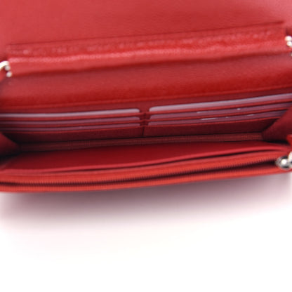 Chanel Caviar Quilted Wallet On Chain WOC Red 5 of 10