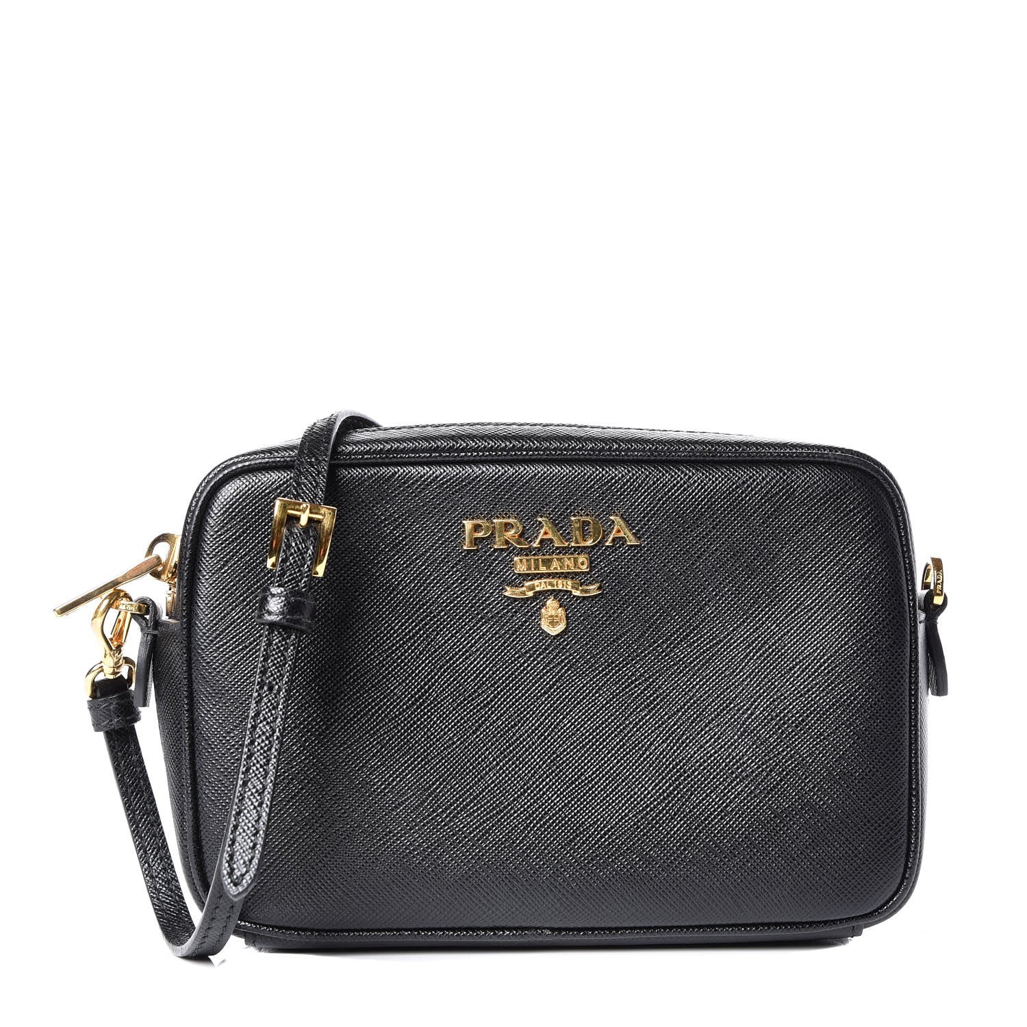 Prada Saffiano Lux Small Camera Crossbody Bag Black 1 of 10