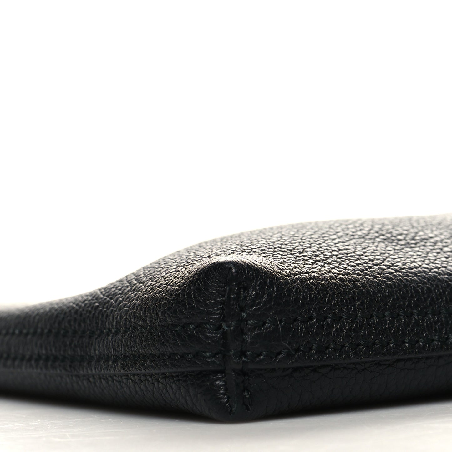 Pebbled Calfskin Large Logo Portfolio Clutch Black