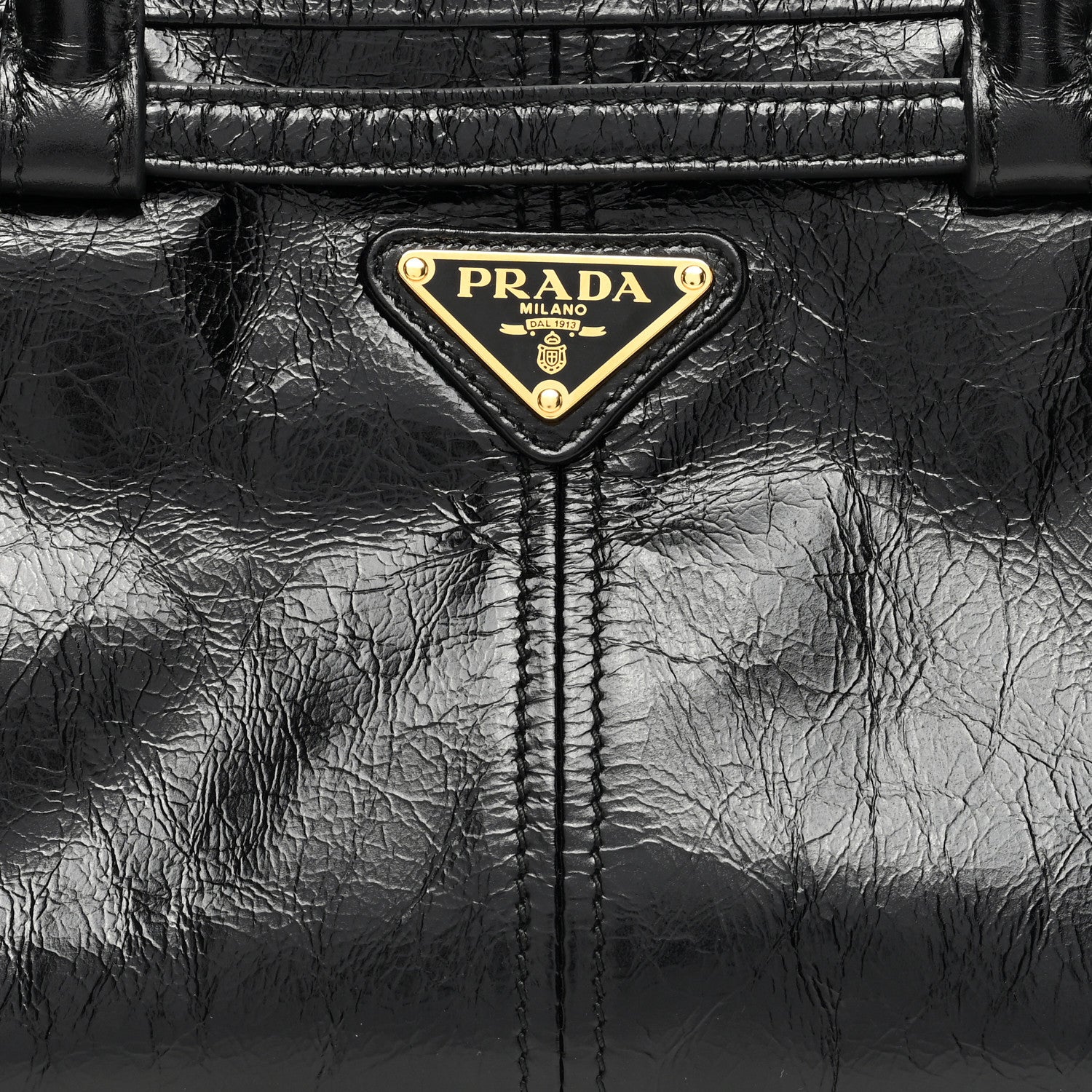 Prada Shiny Nappa Medium Shoulder Bag Black 7 of 9