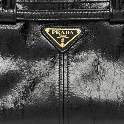 Prada Shiny Nappa Medium Shoulder Bag Black 7 of 9