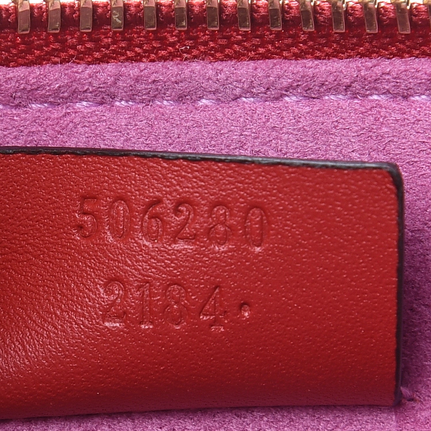Gucci GG Supreme Monogram Bosco Patch Zip Pouch Beige Malva Hibiscus Red 7 of 9