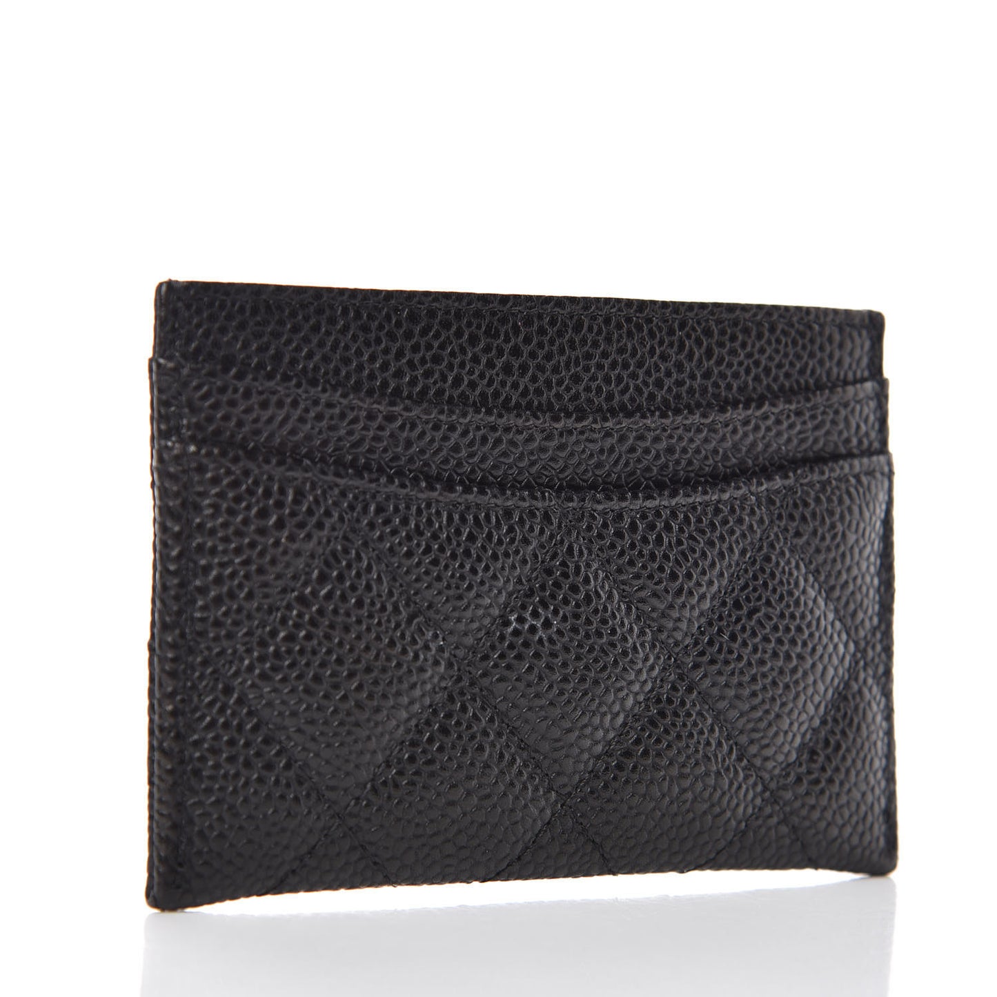 Caviar Quilted Card Holder Black