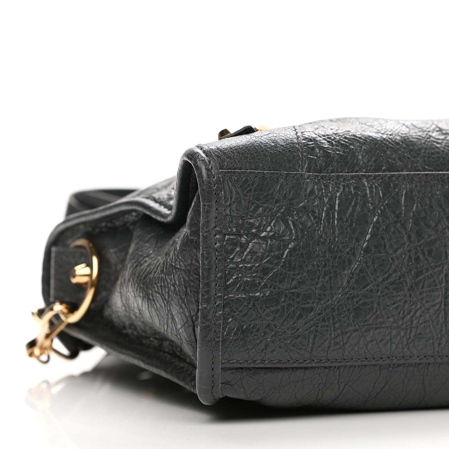Agneau Classic Gold Hardware S City Gris Fossile