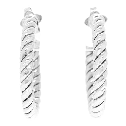 David Yurman Sterling Silver Small Sculpted Cable Hoop Earrings 1 of 4