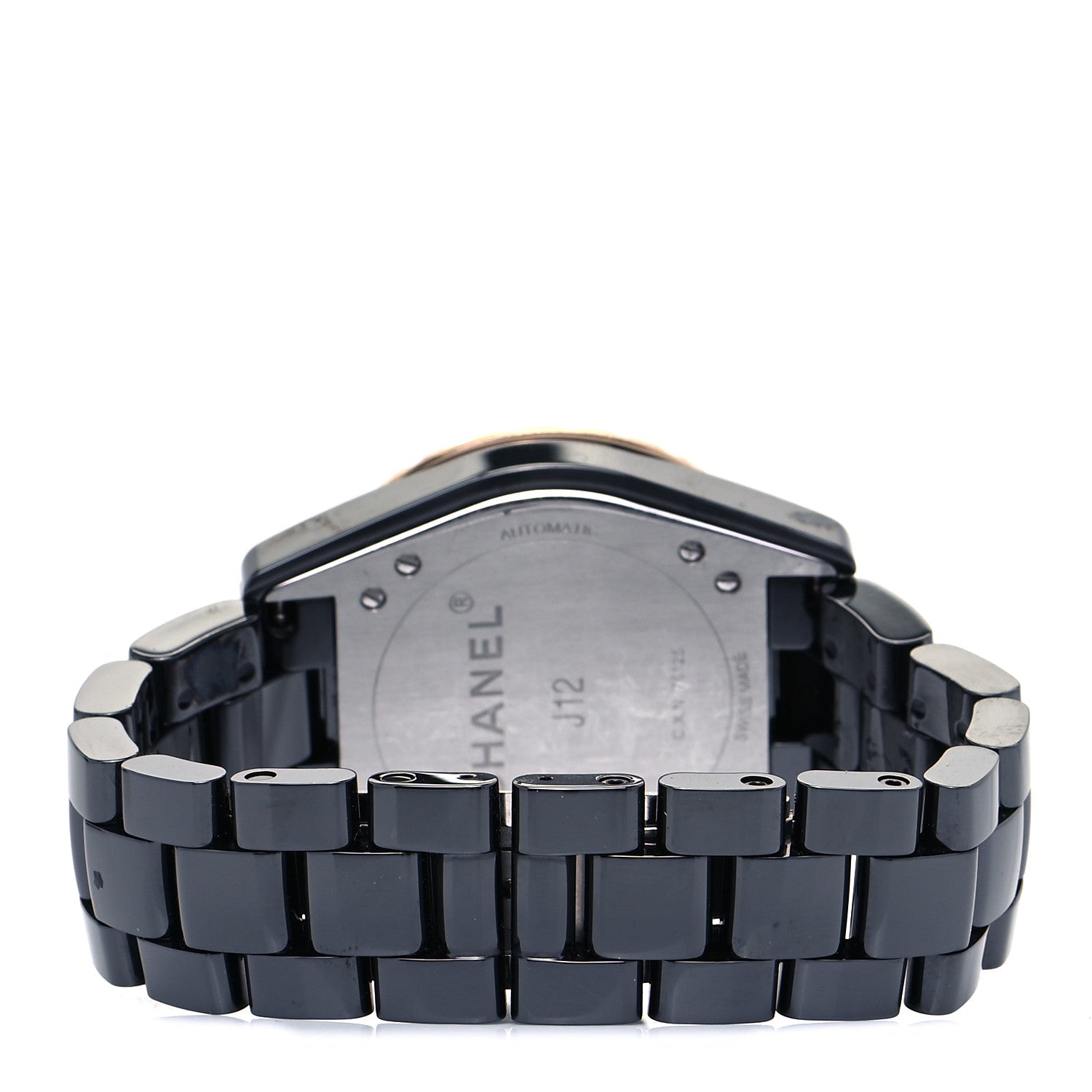Chanel Stainless Steel 18K Yellow Gold Ceramic 38mm J12 Automatic Watch Black 3 of 5