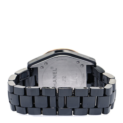 Chanel Stainless Steel 18K Yellow Gold Ceramic 38mm J12 Automatic Watch Black 3 of 5