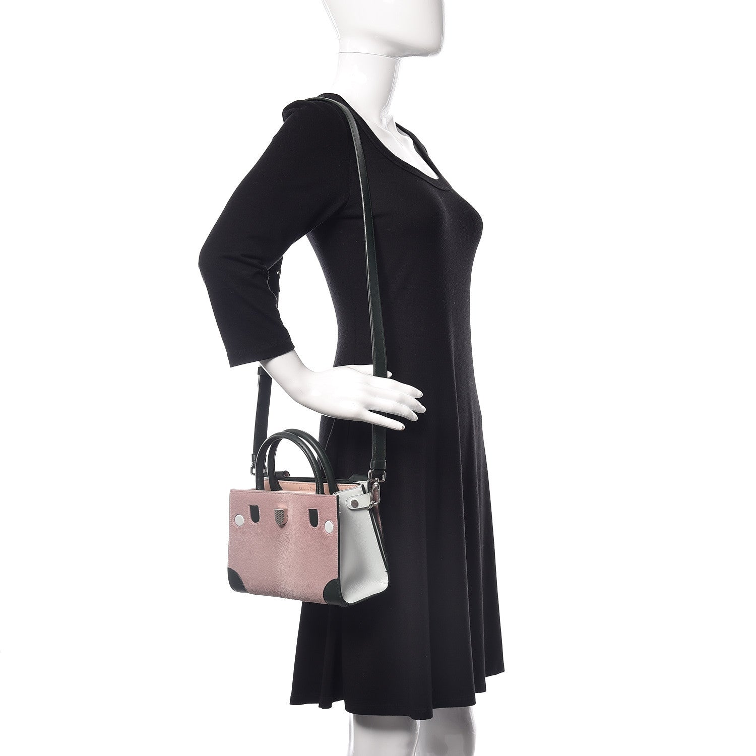 Christian Dior Calf Hair Calfskin Tri-Color Mini Diorever Flap Pink 2 of 8