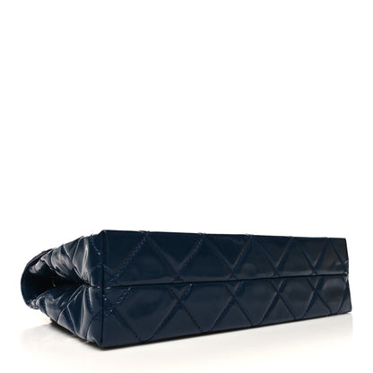 Chanel Vinyl Quilted In the Business Flap Bag Navy Blue 4 of 13