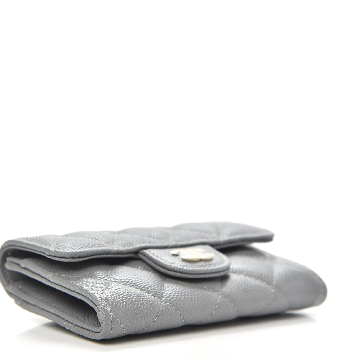 Chanel Caviar Quilted Flap Card Holder Wallet Dark Grey 9 of 18