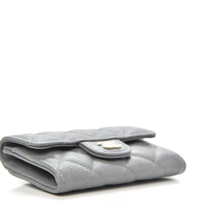 Chanel Caviar Quilted Flap Card Holder Wallet Dark Grey 9 of 18