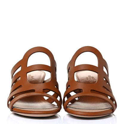 Hermes Calfskin Celena Sandals 36 Beige Dore 2 of 5