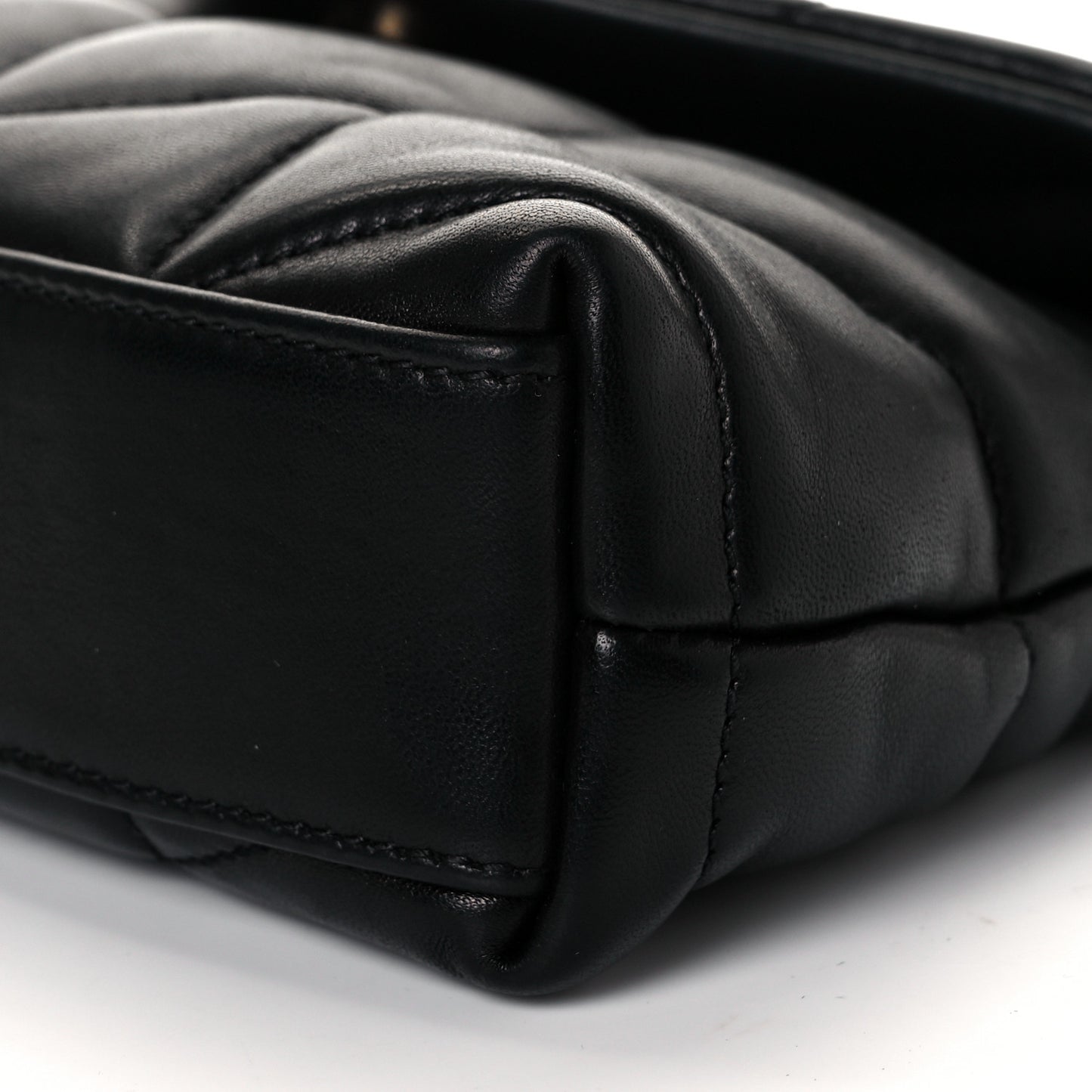 Lambskin Monogram Loulou Puffer Pouch Clutch Black