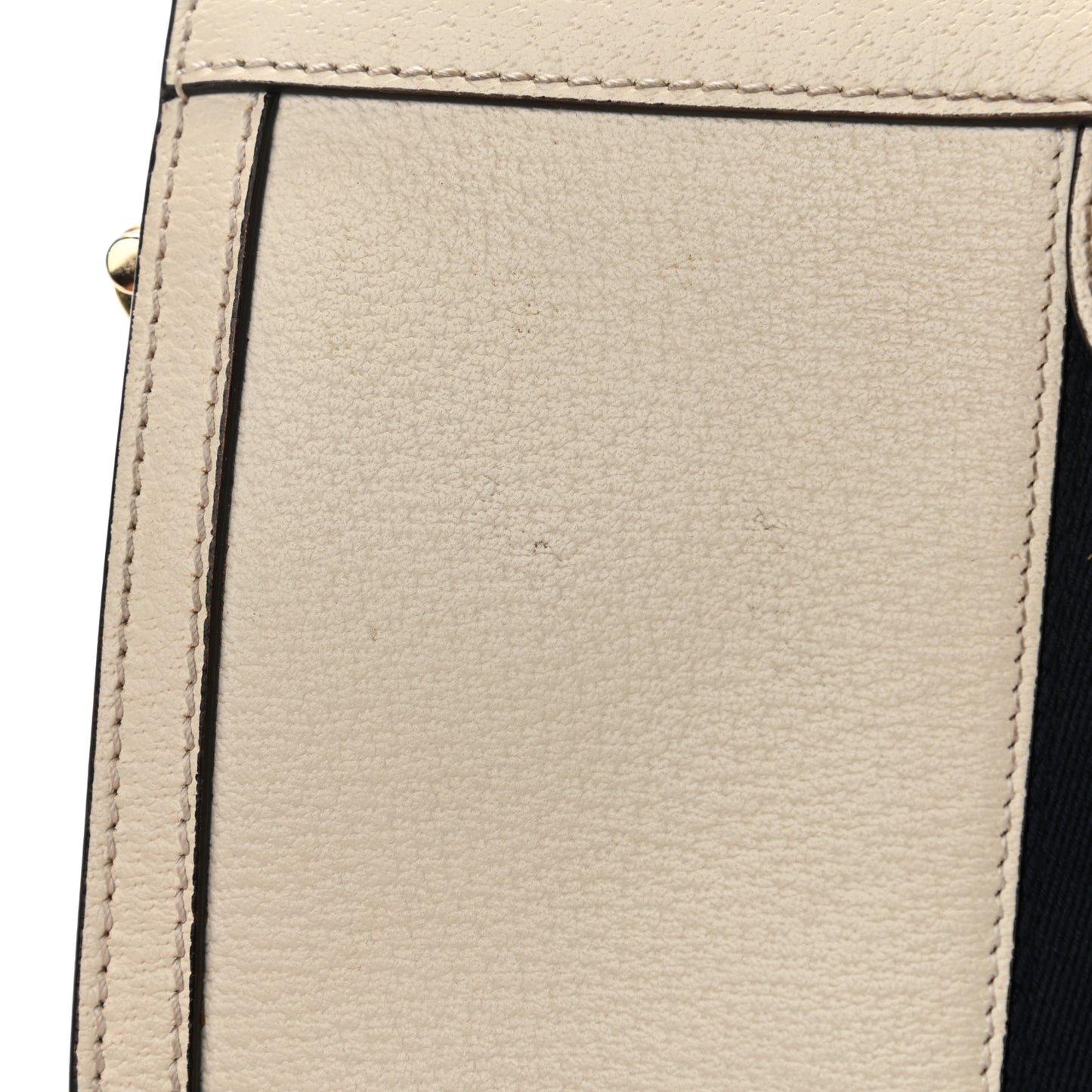 Textured Calfskin Web Small Ophidia Chain Shoulder Bag Mystic White