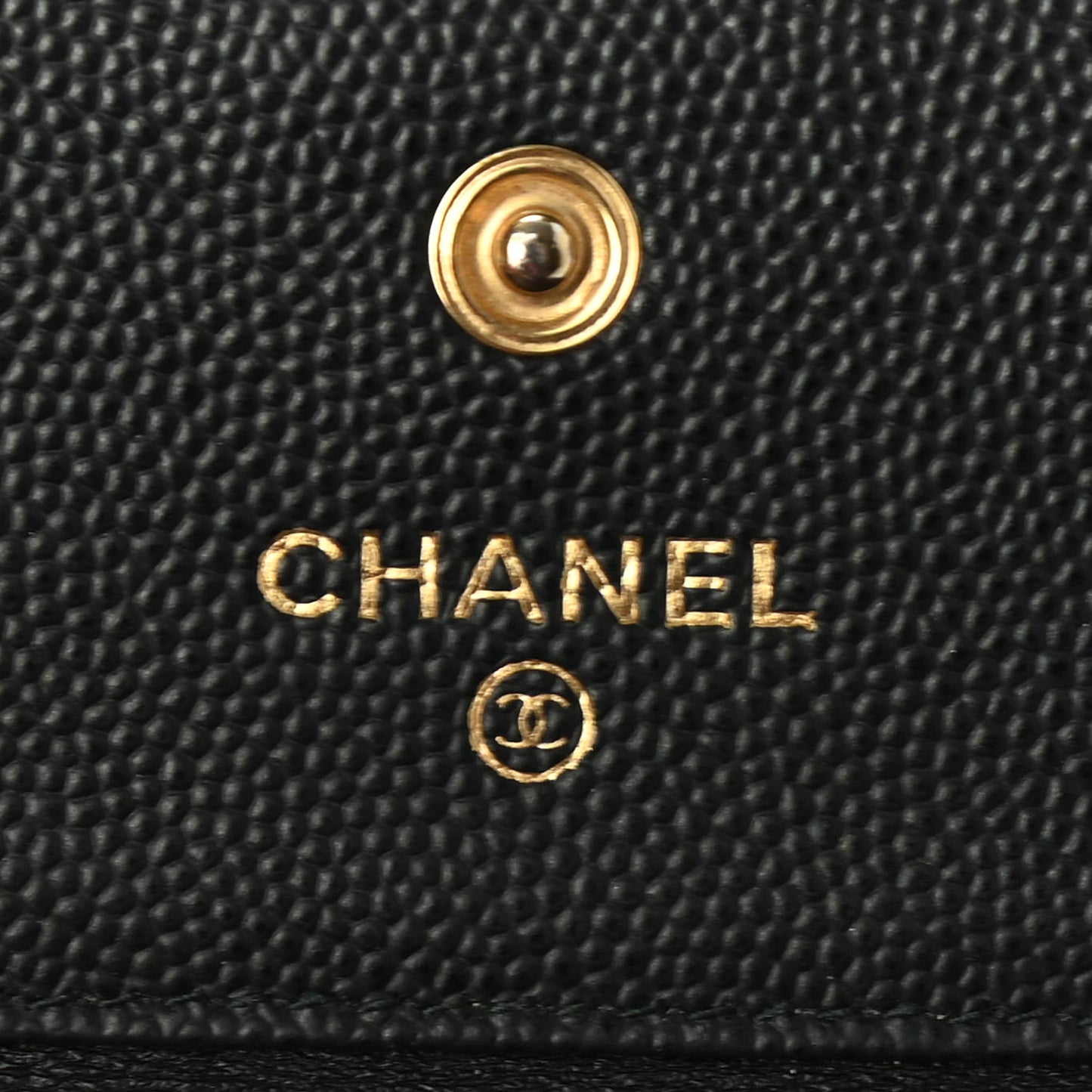 Caviar Quilted Compact Boy Wallet Black