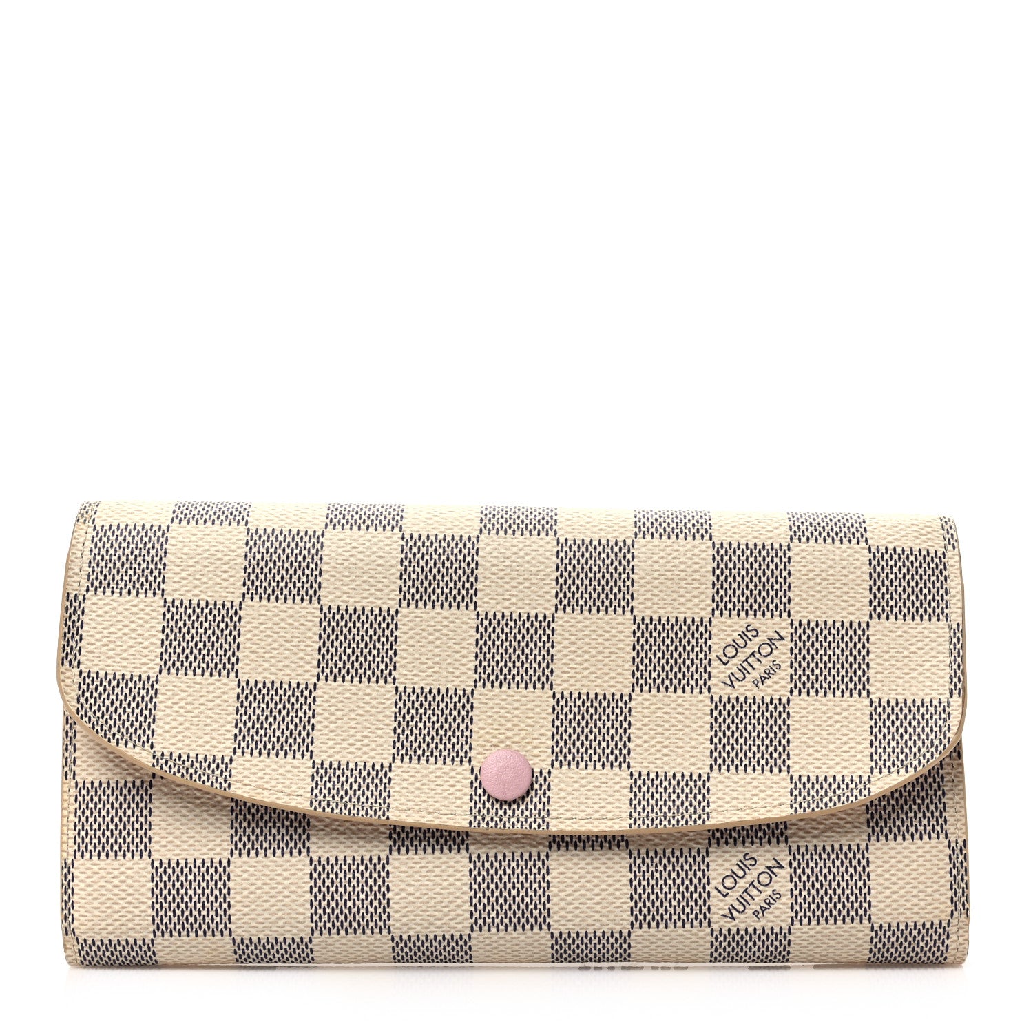 Louis Vuitton Damier Azur Emilie Wallet Rose Ballerine 1 of 7