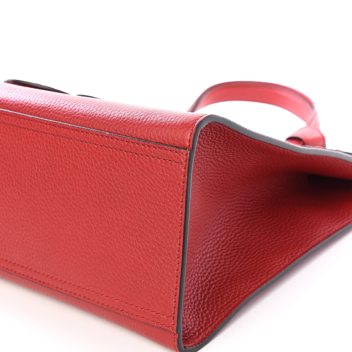 Gucci Calfskin Medium GG Marmont Top Handle Bag Vulcanic Red 6 of 9