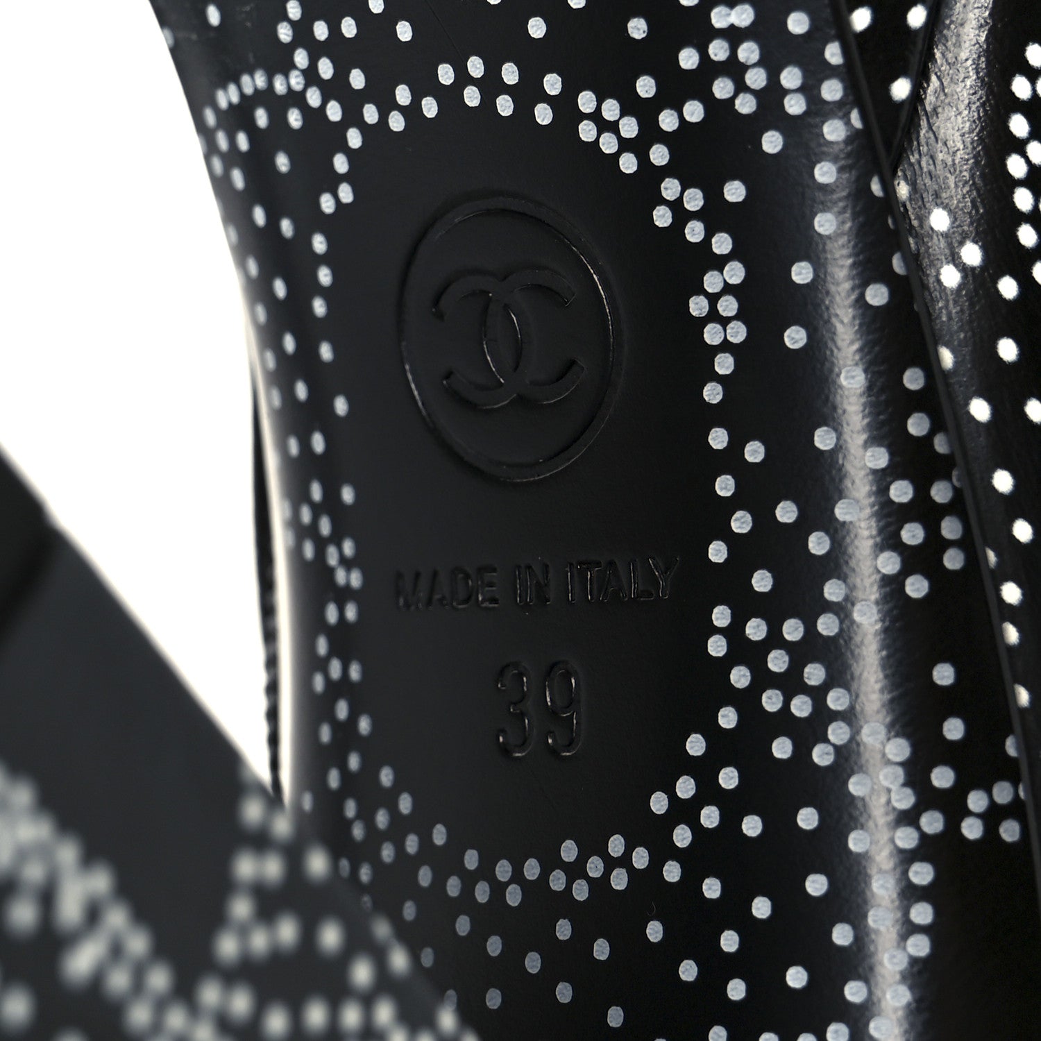 Chanel Calfskin Camellia Printed Ankle Boots 39 Black White 7 of 10