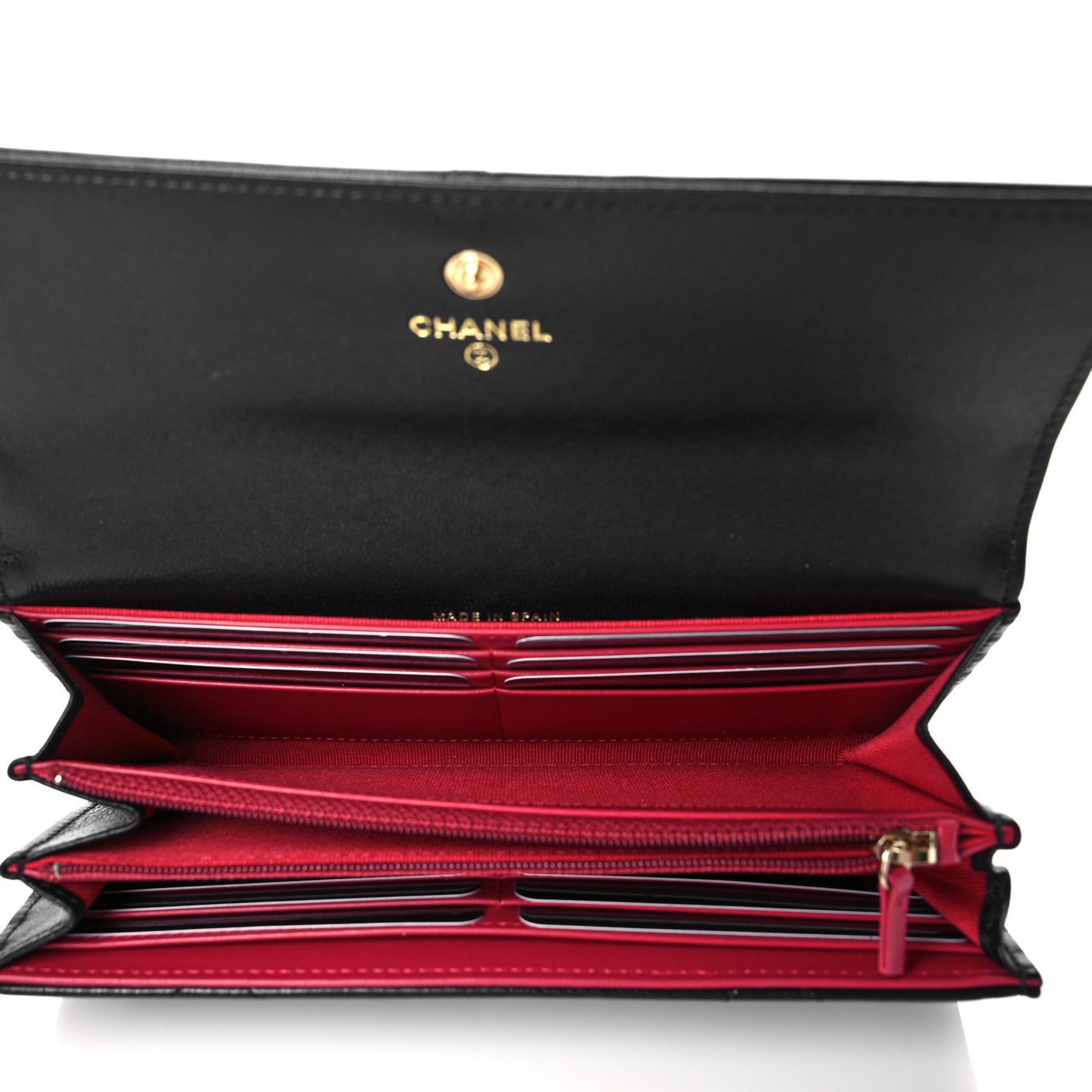 Lambskin Quilted Chanel 19 Flap Wallet Black