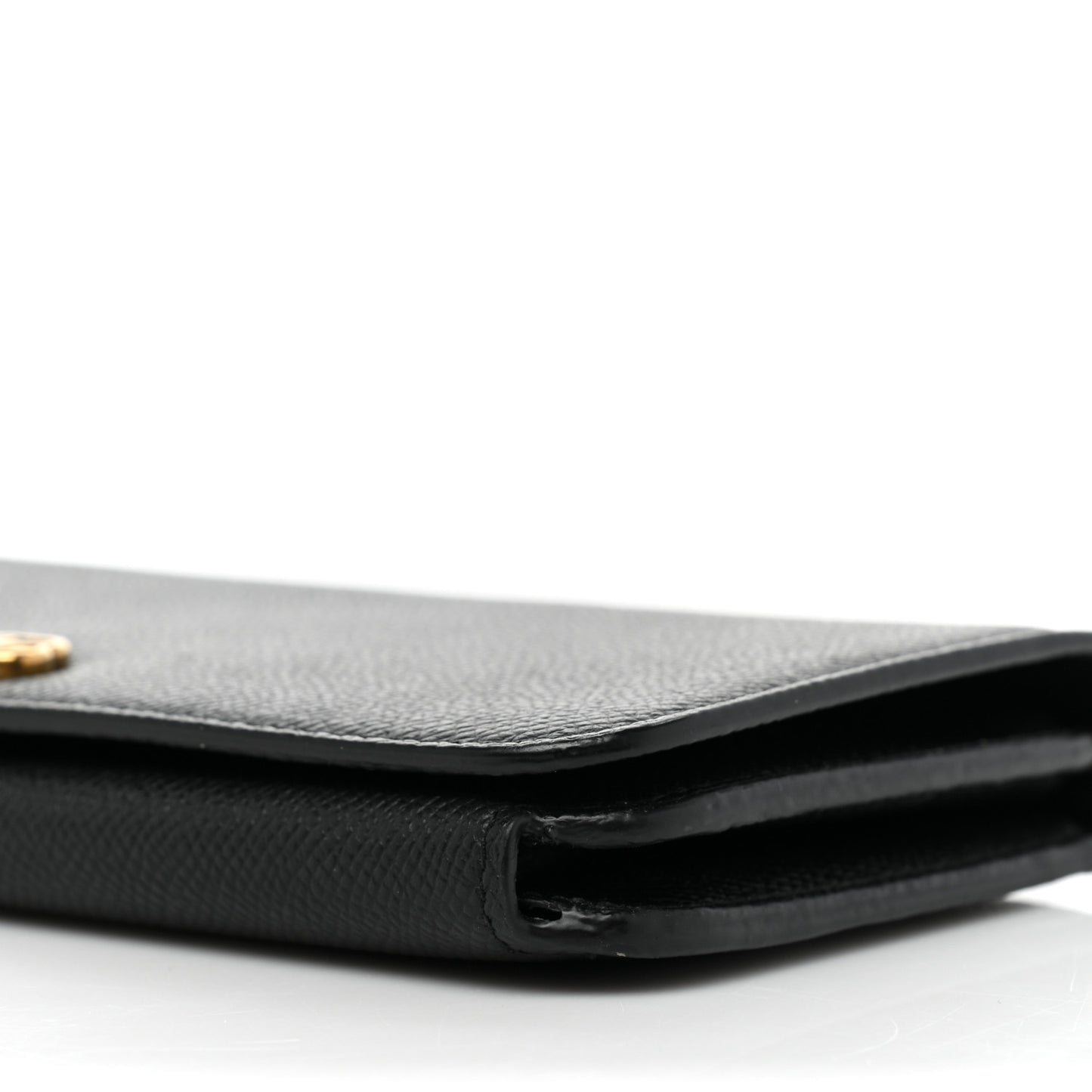 Grained Calfskin BB Thin Money Wallet Black