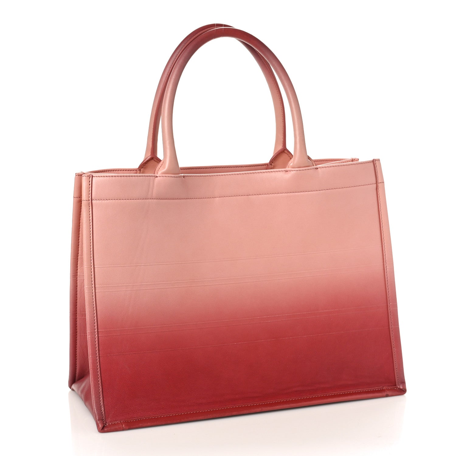 Christian Dior Gradient Smooth Calfskin Embossed Medium Book Tote Pink 3 of 9