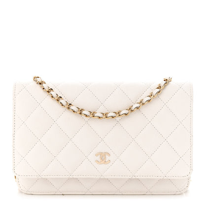 Chanel Caviar Quilted Wallet On Chain WOC White 1 of 13