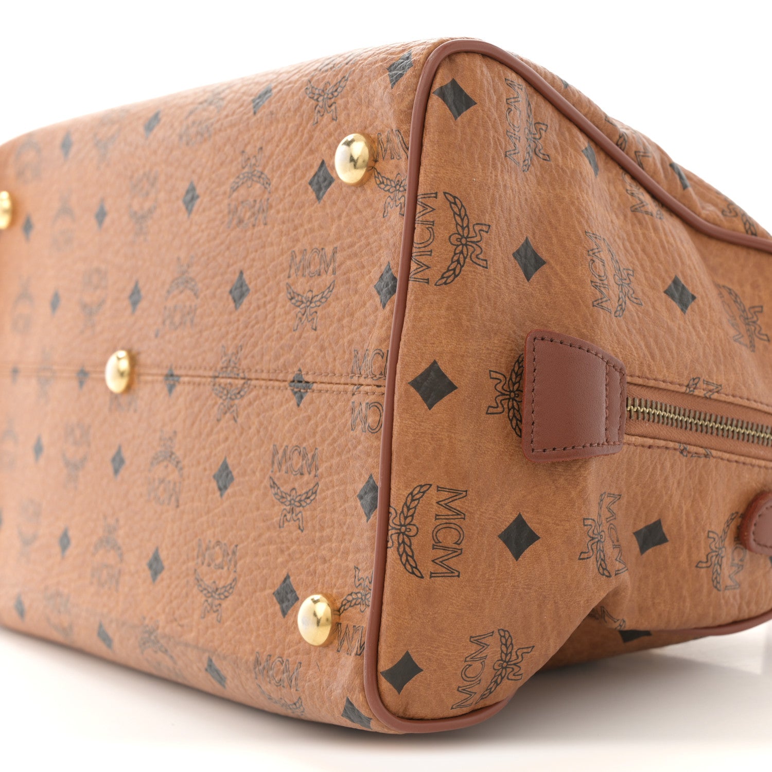 MCM Visetos Essential Boston Bag Cognac 9 of 12