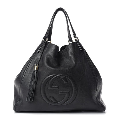 Gucci Pebbled Calfskin Large Soho Shoulder Bag Black 1 of 17