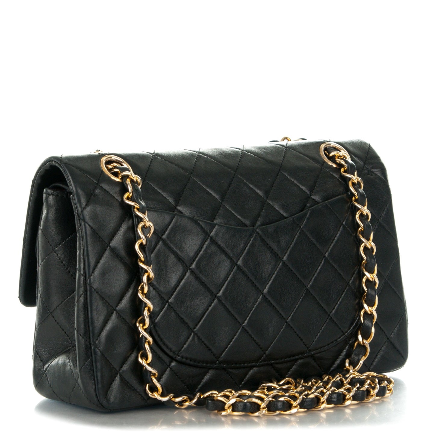 Lambskin Quilted Small Double Flap Black