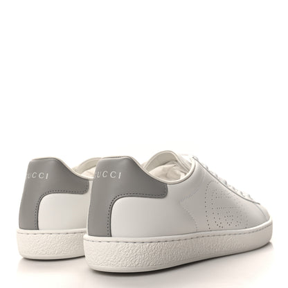 Gucci Calfskin Interlocking G Perforated Womens Ace Sneakers 38.5 White Grey Sky 4 of 9