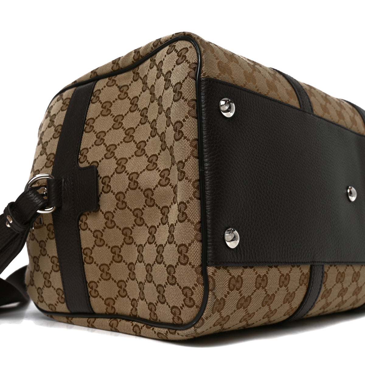 Monogram Dollar Calfskin Boston Duffle Bag Beige Ebony Testa di Moro Marrone Scuro