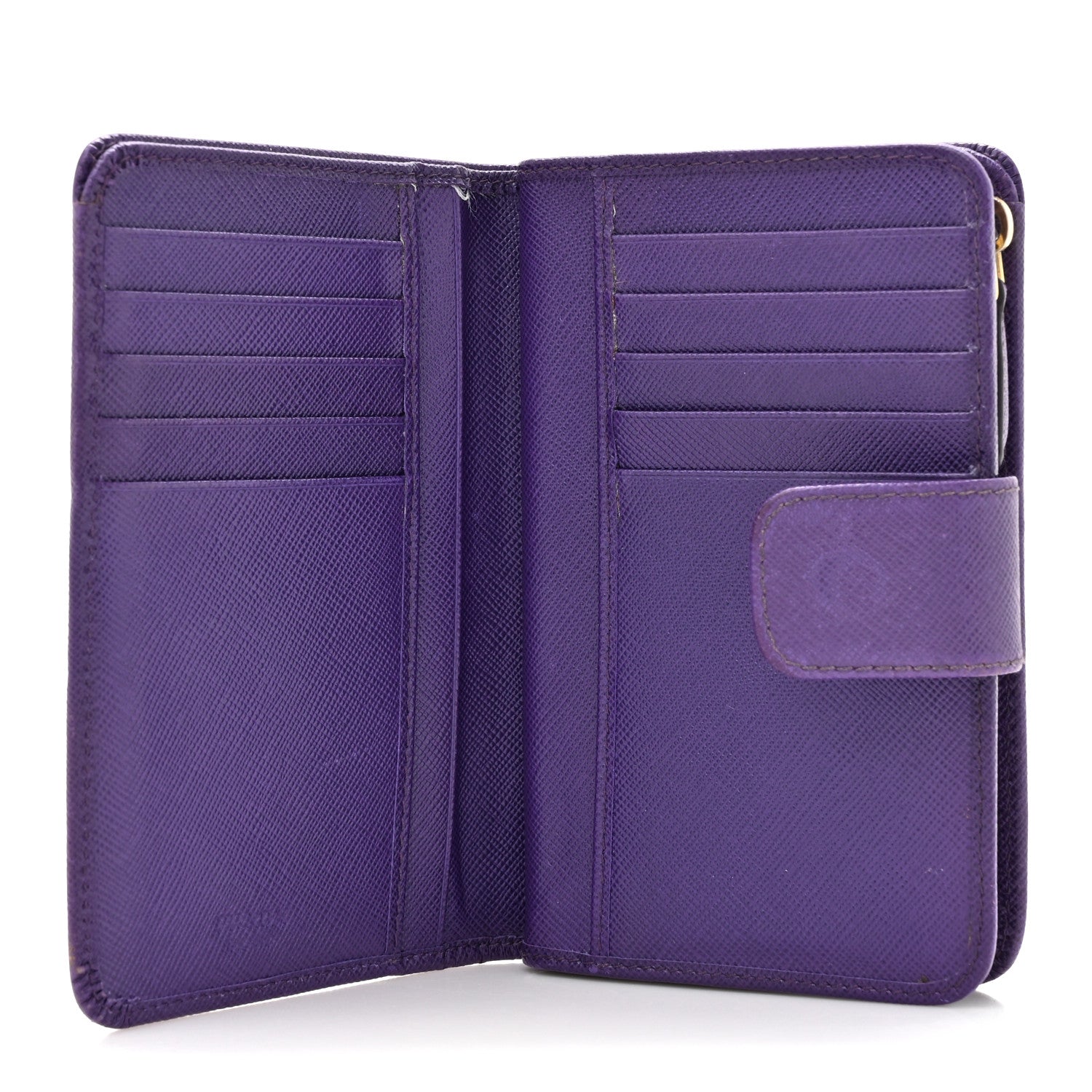 Prada Saffiano Metal Coin Purse Purple 5 of 15