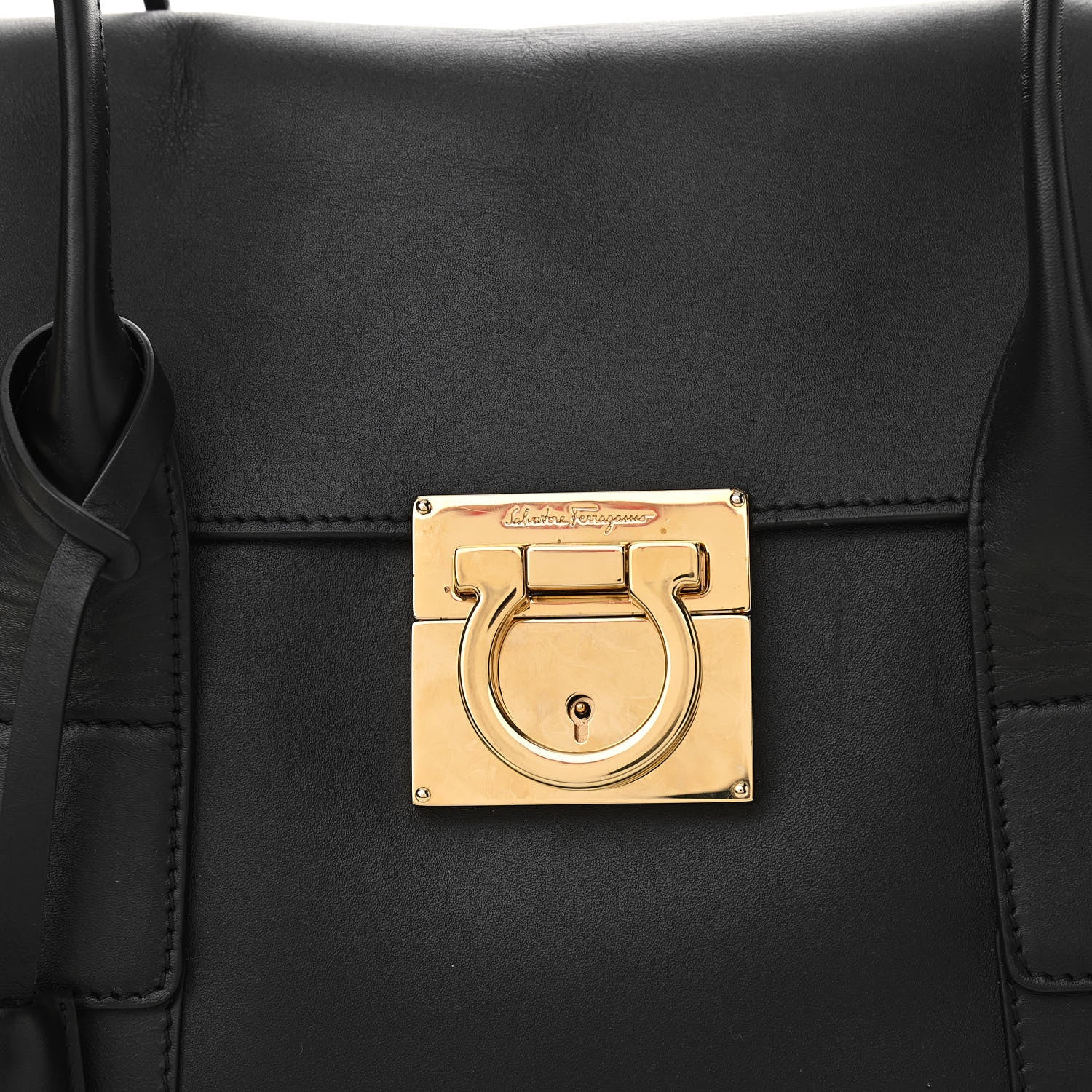 Salvatore Ferragamo Calfskin Medium Sookie Satchel Black 8 of 10