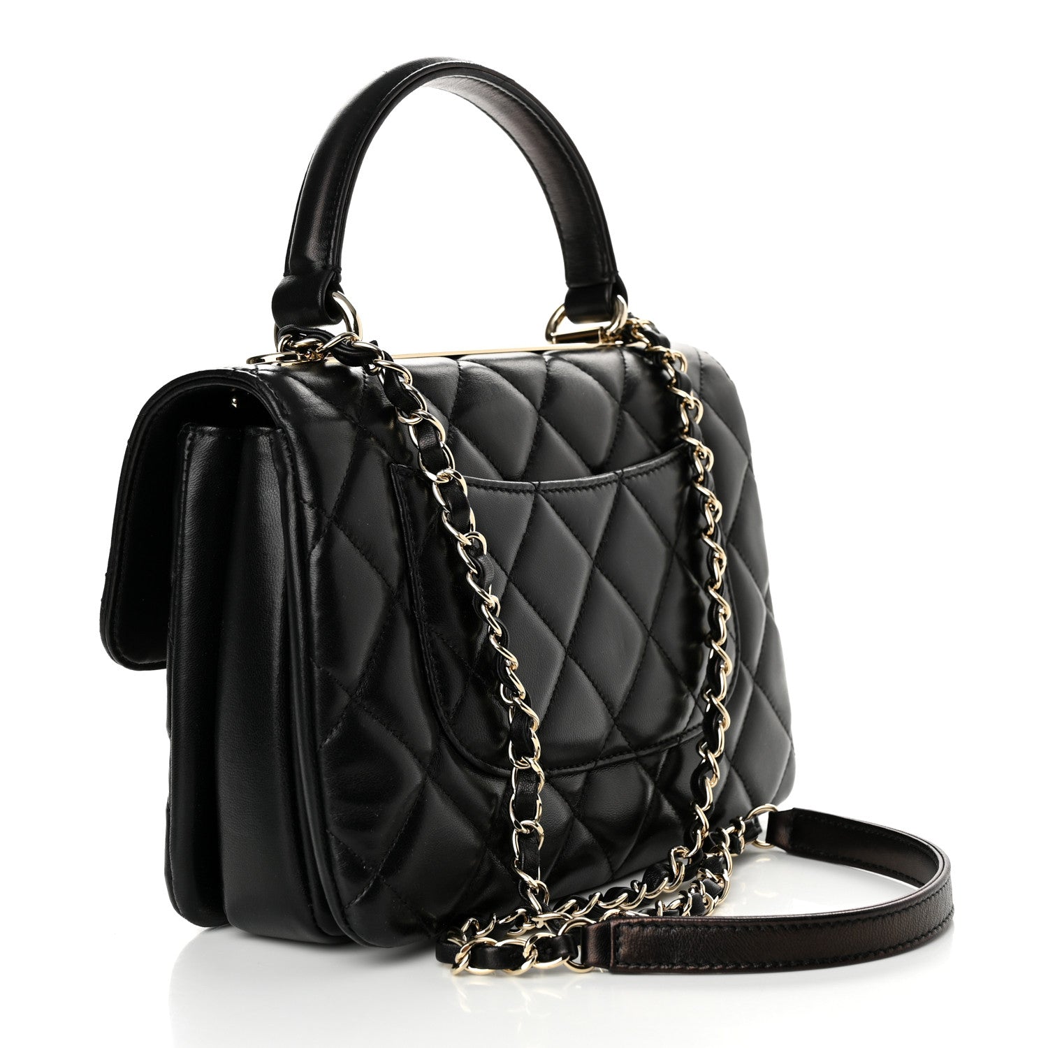 Chanel Lambskin Quilted Small Trendy CC Dual Handle Flap Bag Black 3 of 12