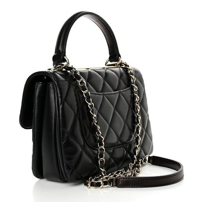 Chanel Lambskin Quilted Small Trendy CC Dual Handle Flap Bag Black 3 of 12