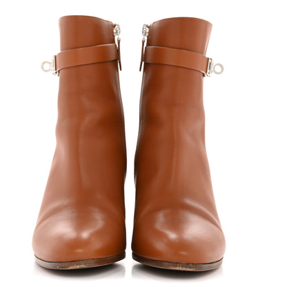 Hermes Calfskin Saint Germain Ankle Boots 38.5 Gold 3 of 9