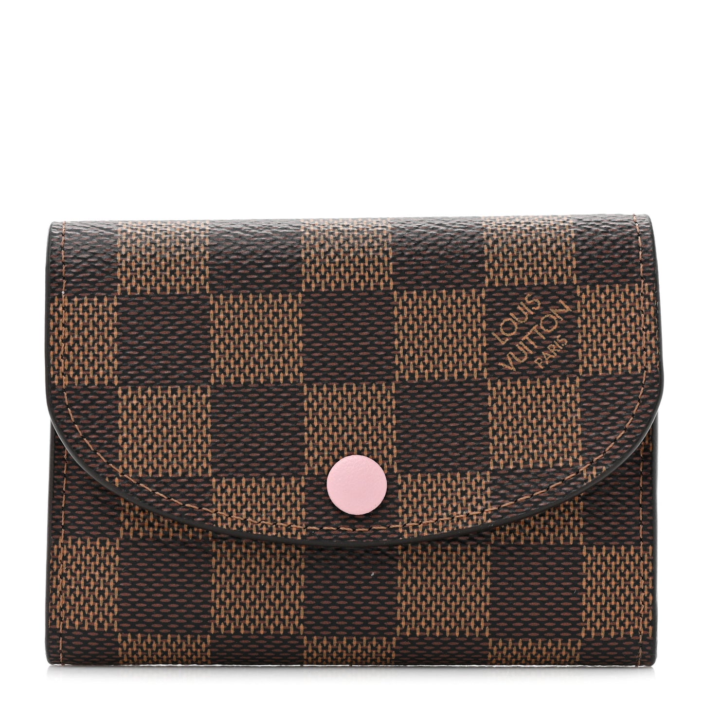 Damier Ebene Rosalie Coin Purse Rose Ballerine