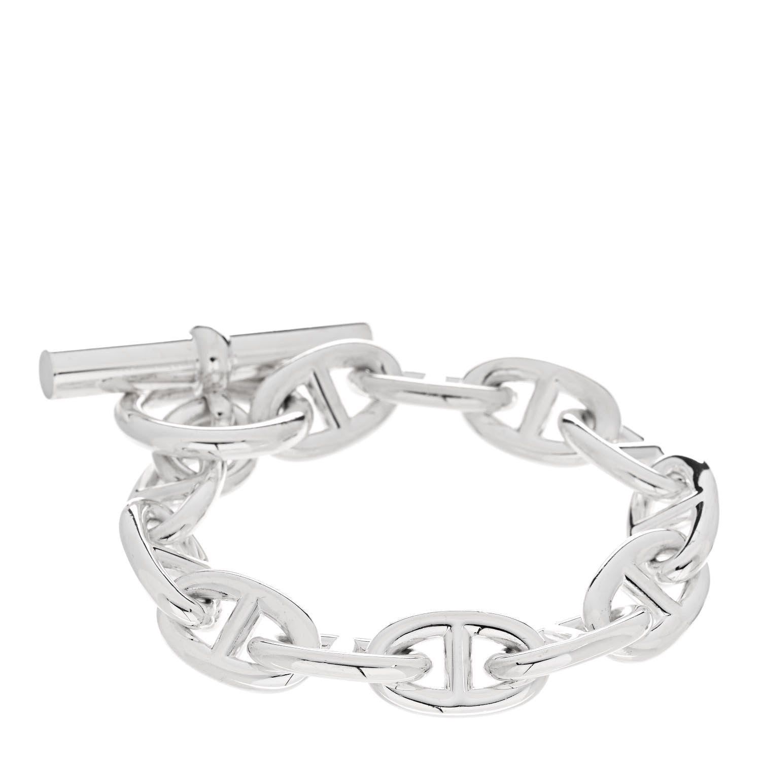 Hermes Sterling Silver TGM Chaine d'Ancre Bracelet 2 of 4