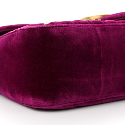 Gucci Velvet Matelasse Embroidered Small GG Marmont Shoulder Bag Fuchsia Violet Cyclamen 9 of 10