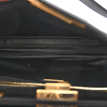 Fendi Vitello Seta Shiny Nappa Medium Peekaboo Iconic Satchel Black 6 of 10